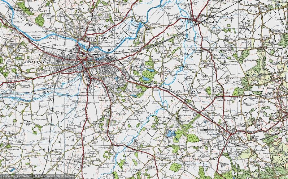 Map Of Earley, 1919 – Francis Frith, Earley, United Kingdom, United Kingdom Country, Road  Of United Kingdom