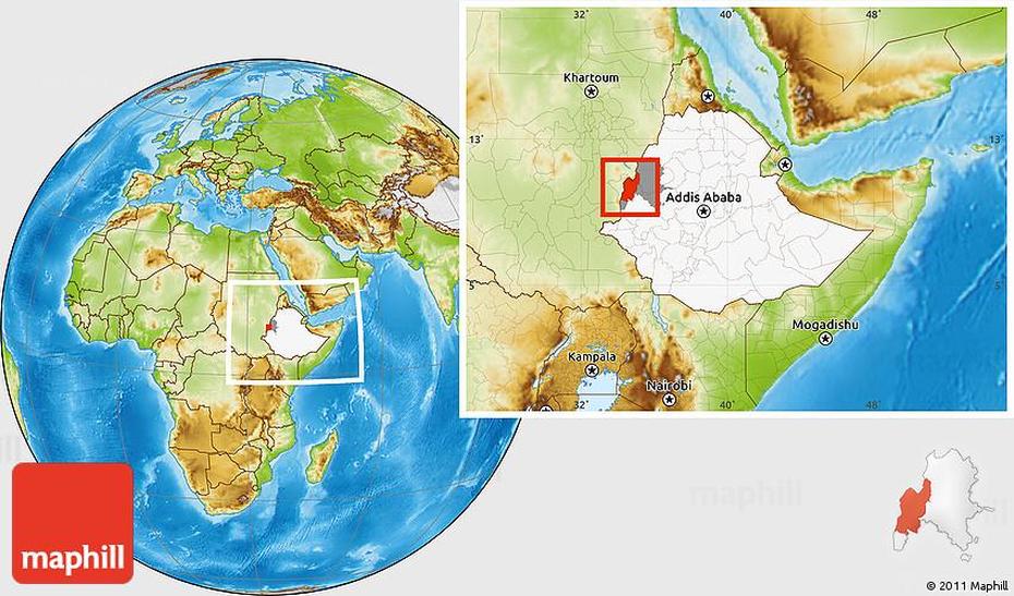 Physical Location Map Of Assosa, Highlighted Country, Highlighted …, Āsosa, Ethiopia, Benishangul, Geological  Of Ethiopia