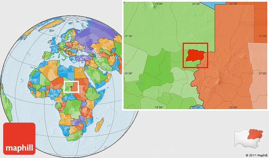 Political Location Map Of Iriba, Iriba, Chad, Chad World, Chad  Meme