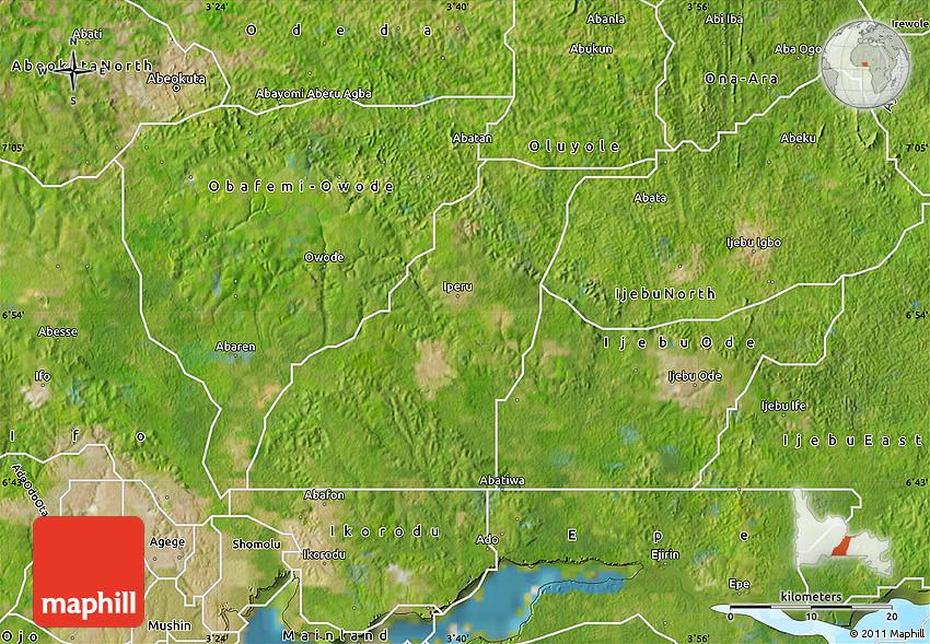 Satellite Map Of Shagamu, Shagamu, Nigeria, Plateau State Nigeria, Benin Nigeria