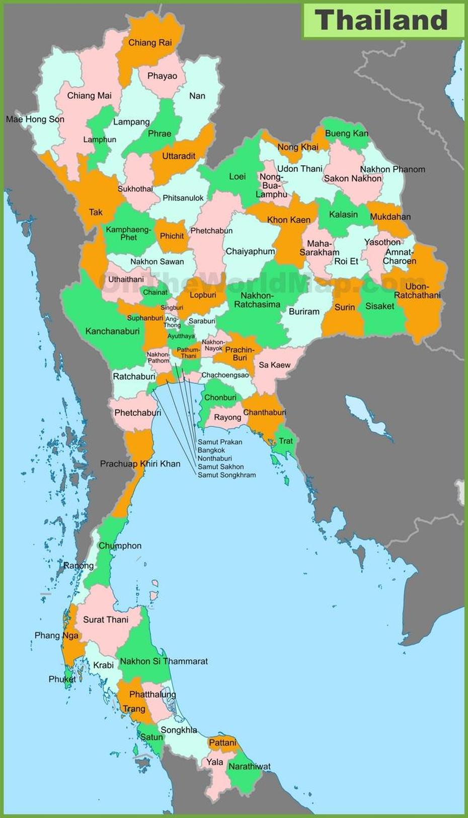 Thailand Provinces Map, Ban Ang Sila, Thailand, Loei Thailand, Roi Et Thailand