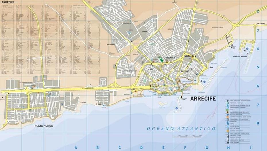 Arrecife – Mapa Turistico, Arrecifes, Argentina, Arrecife Airport, Lanzarote On