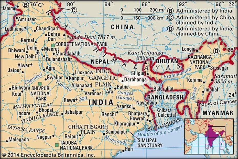 Darbhanga | India | Britannica, Darbhanga, India, All India  With States, Bagmati River