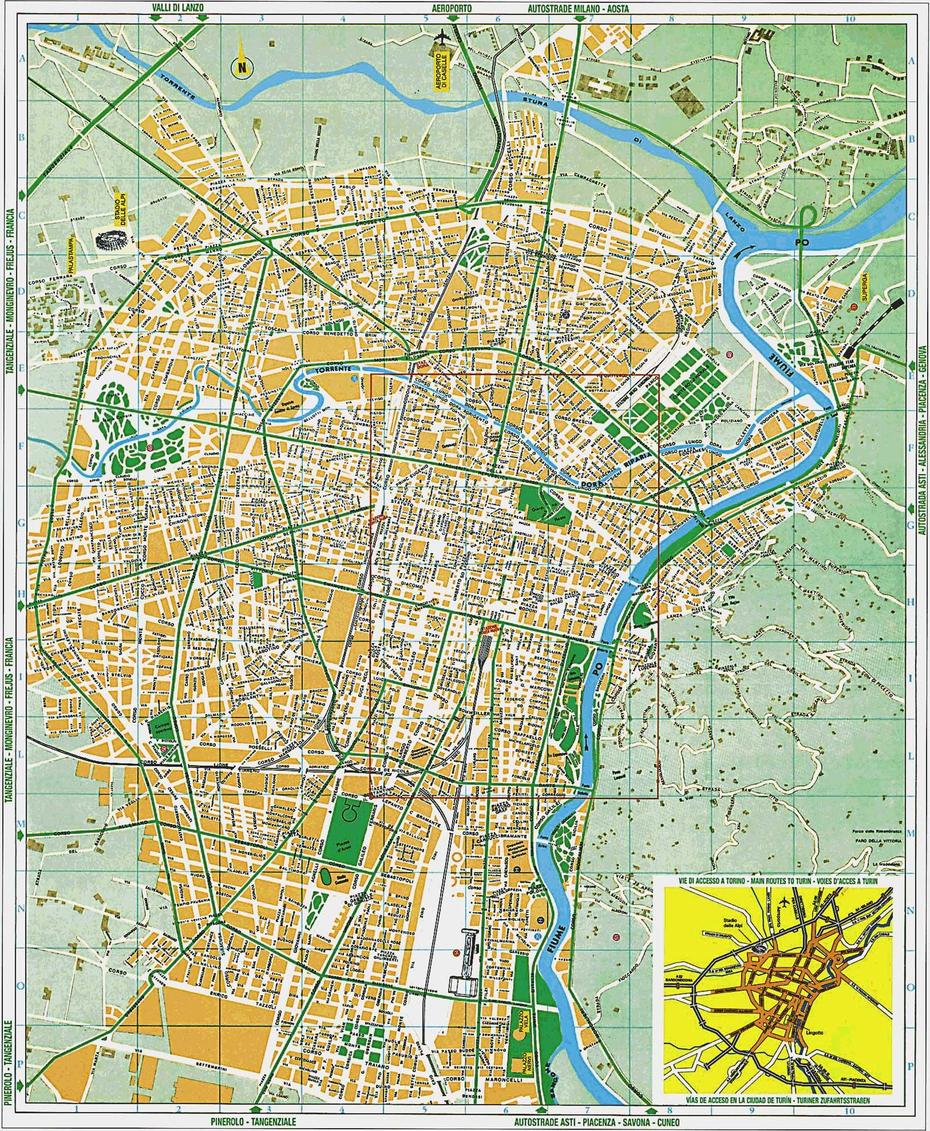 Detailed City Map Of Turin (Torino)  Mapsof, Turin, Italy, Of Turin, Turin Italy City