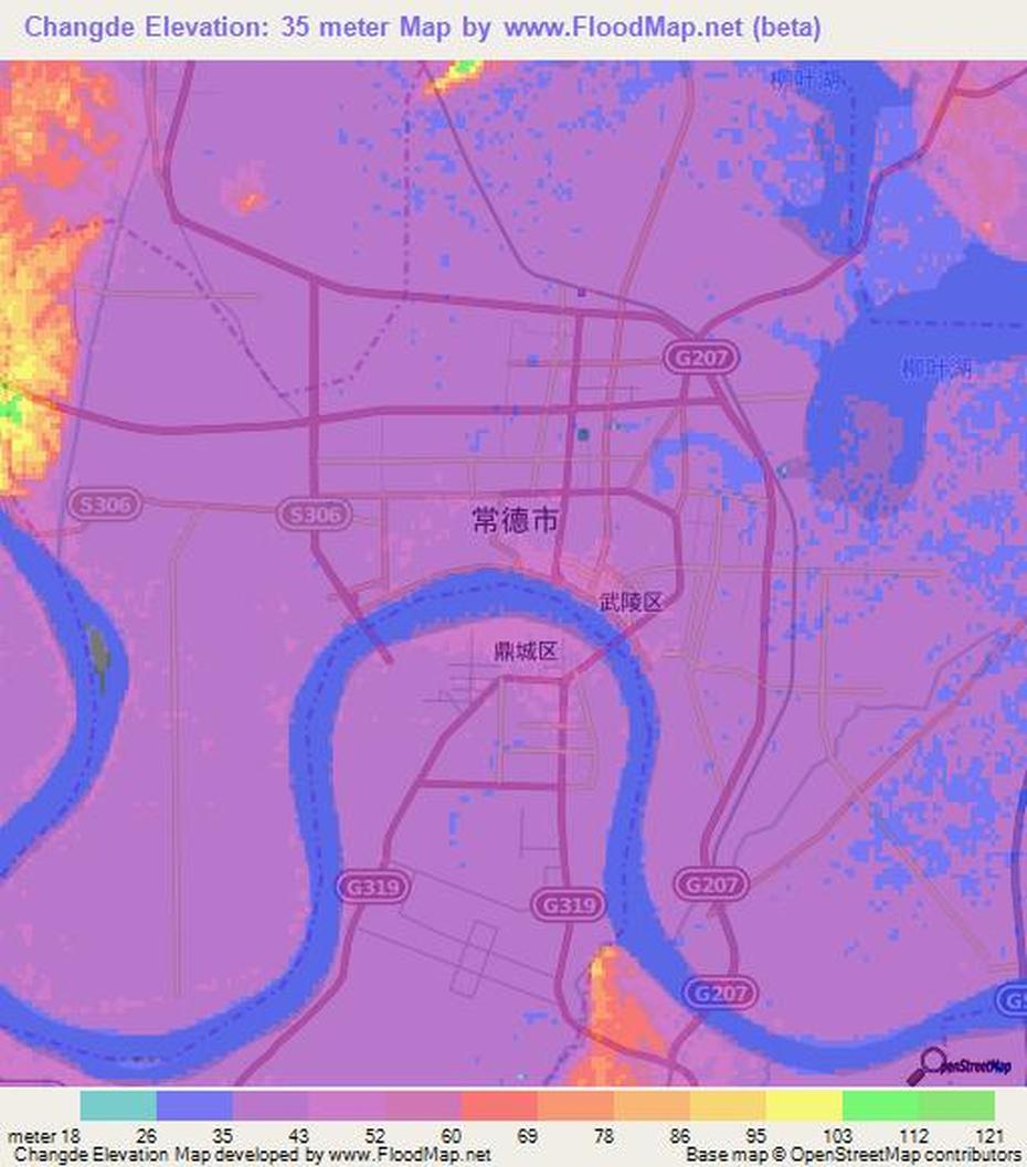 Elevation Of Changde,China Elevation Map, Topography, Contour, Changde, China, Changde Airport, Heaven’S Gate China