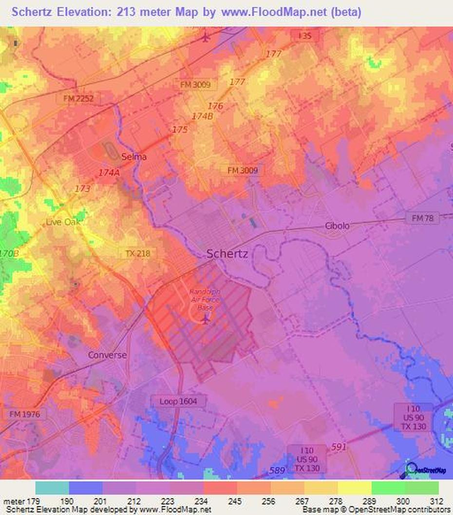 Elevation Of Schertz,Us Elevation Map, Topography, Contour, Schertz, United States, Schertz Tx Downtown, Cibolo Tx