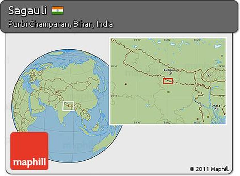 Free Savanna Style Location Map Of Sagauli, Sagauli, India, India  World, India  Kids