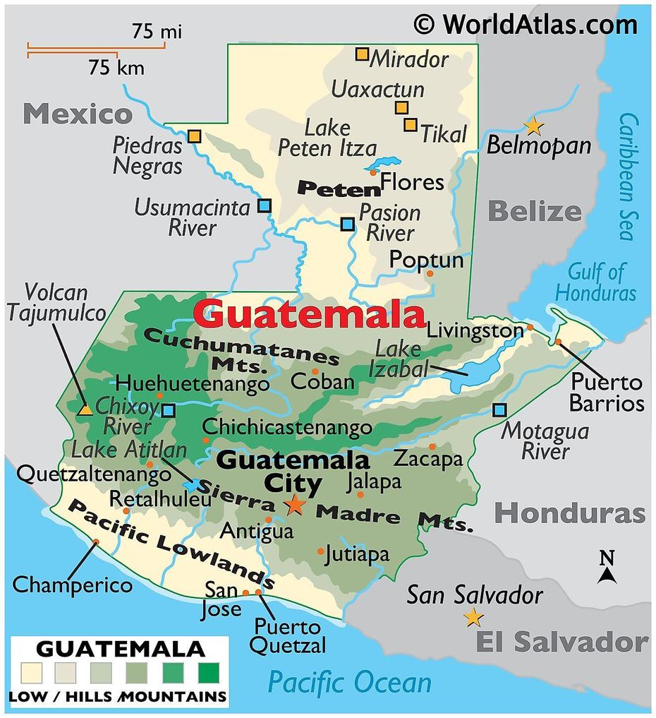 Guatemala Maps & Facts – World Atlas, Conguaco, Guatemala, Guatemala Flag, Guatemala Volcano