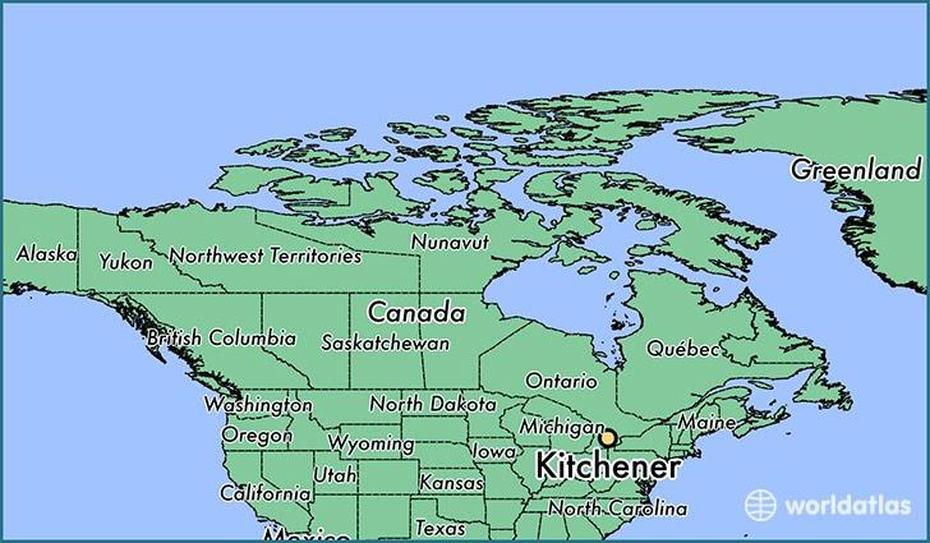 Map Of Canada Showing Kitchener – Maps Of The World, Kitchener, Canada, Kitchener Street, Sudbury Ontario Canada