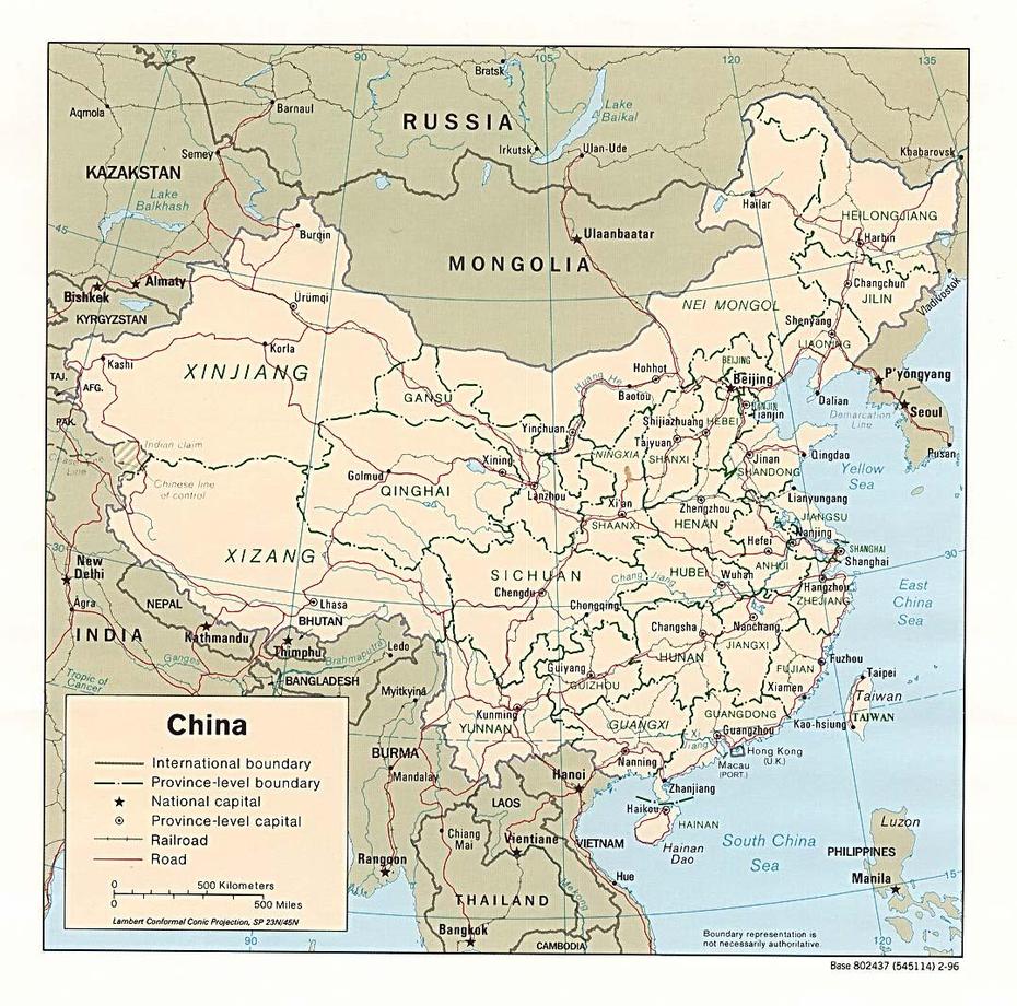 Map Of China, Ciying, China, China  Colored, North China