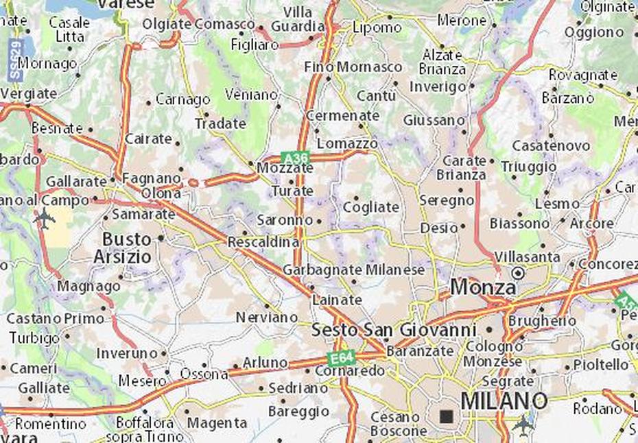 Mapa Michelin Saronno – Plan Saronno – Viamichelin, Saronno, Italy, Valle D’Aosta Italy, Lombardy Italy