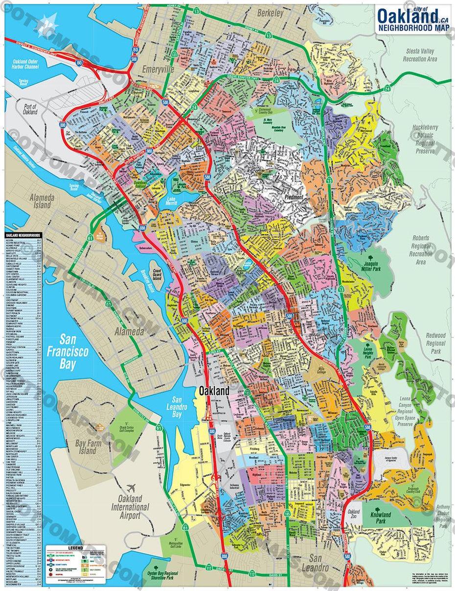 Oakland Map – Pdf, Vector, Royalty Free  Otto Maps, Oakland, United States, Oakland California Temple, Anaheim  Skyline