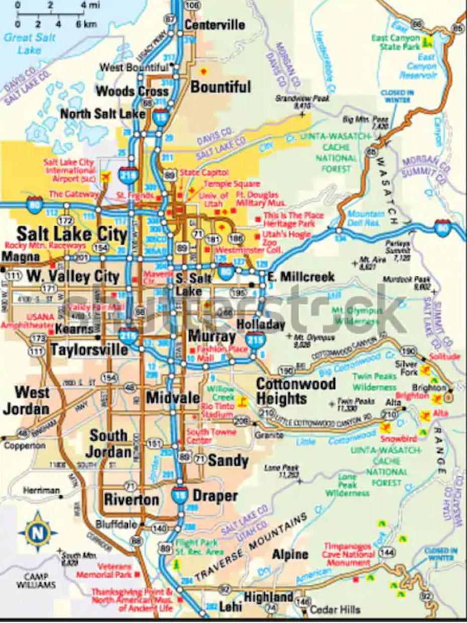 Salt Lake City Utah Map – United States, Salt Lake City, United States, Salt Lake Airport, Salt Lake City Tourist