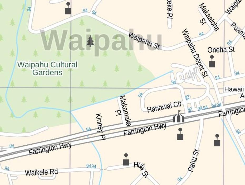 Waipahu Map, Hawaii, Waipahu, United States, Wahiawa Hawaii, Oahu  With Attractions