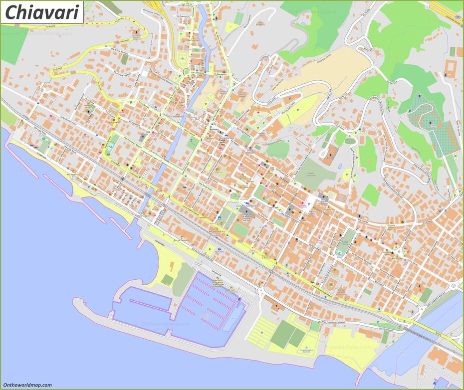 Cartina Di Chiavari – Carta Geo Europa, Chiavari, Italy, Rapallo Italy, Showing Portofino Italy