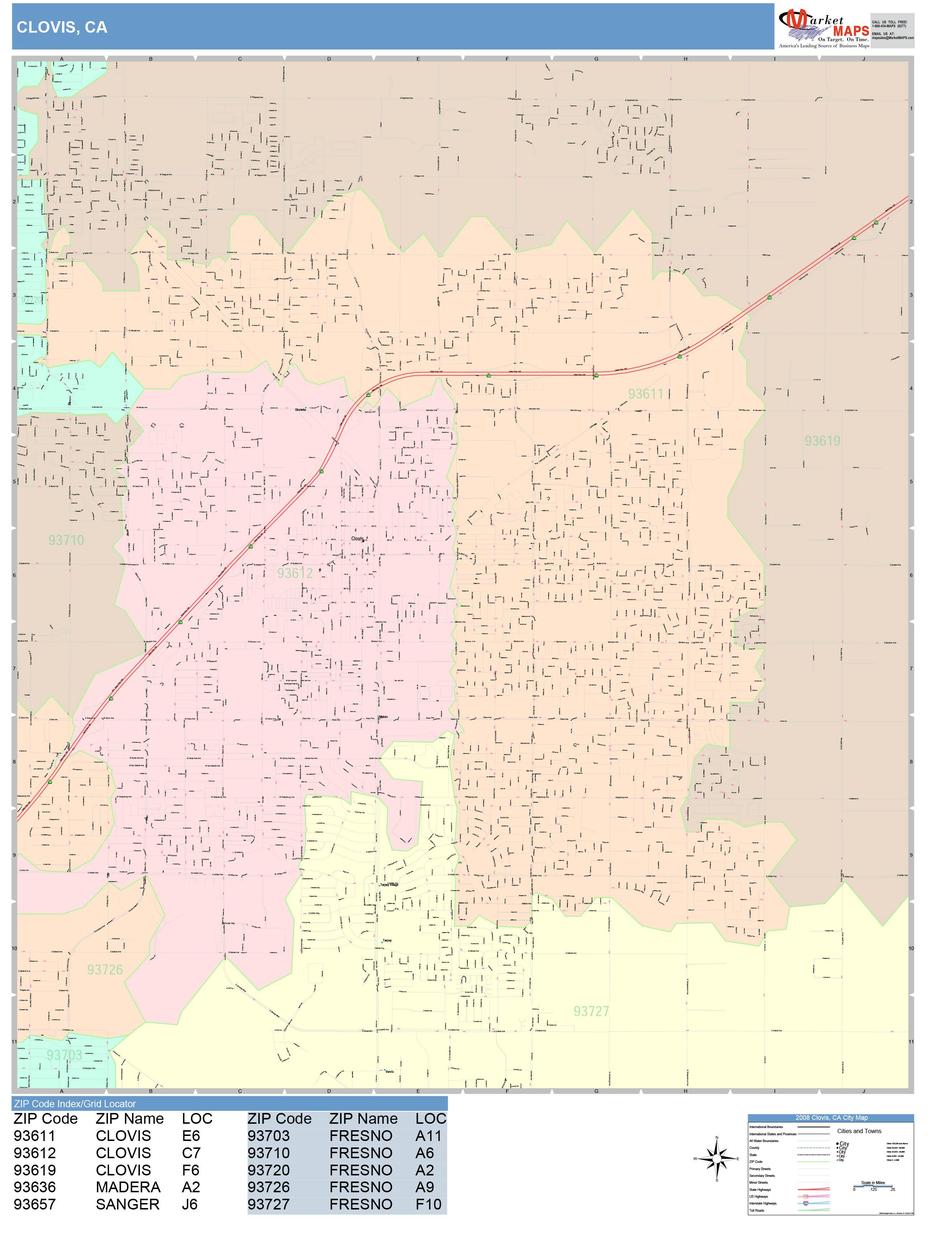 Clovis California Wall Map (Color Cast Style) By Marketmaps – Mapsales, Clovis, United States, Cultura Clovis, City Of Clovis Ca