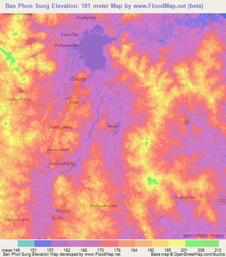 Elevation Of Ban Phon Sung,Thailand Elevation Map, Topography, Contour, Ban Phonla Krang, Thailand, Ao Nang Krabi, Phuket Krabi