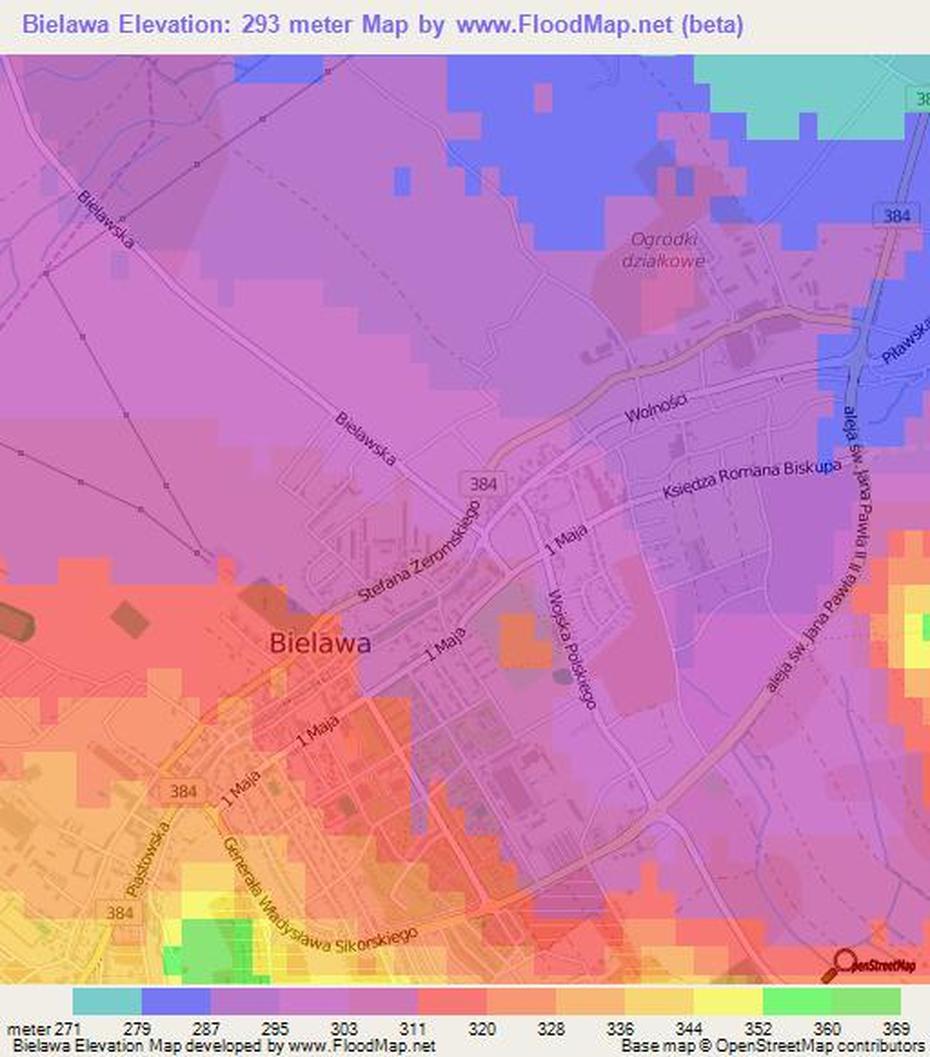 Elevation Of Bielawa,Poland Elevation Map, Topography, Contour, Bielawa, Poland, Bielawa A, Masovian Voivodeship Poland
