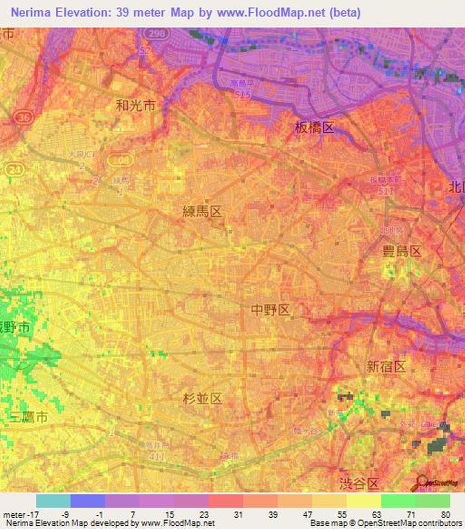 Elevation Of Nerima,Japan Elevation Map, Topography, Contour, Nerima, Japan, Tokyo Skytree  View, Bath Houses Tokyo Japan