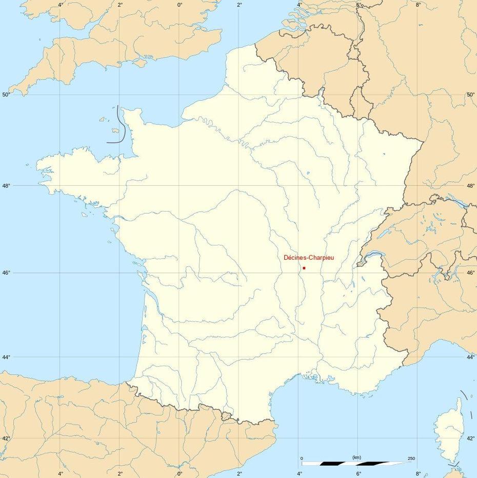 Fond De Carte Avec Decines-Charpieu, Décines-Charpieu, France, Grand Large  De Cines, Meyzieu