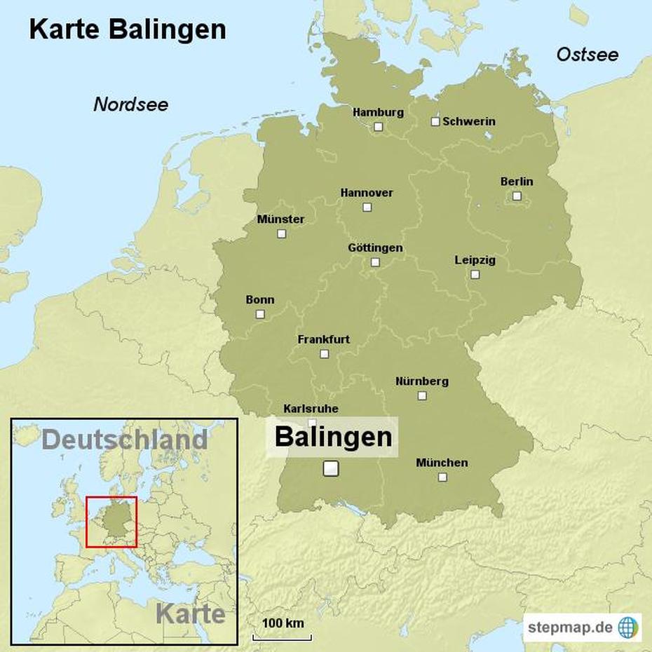 Karte Balingen Von Ortslagekarte – Landkarte Fur Deutschland, Balingen, Germany, Harvey Barracks Kitzingen Germany, Aschaffenburg Germany