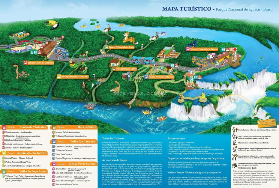 Mapa De Las Cataratas Del Iguazu Del Lado De Brasil | Mapa Turistico …, Iguaçu, Brazil, Cataratas De Iguazu, Iguazu Argentina
