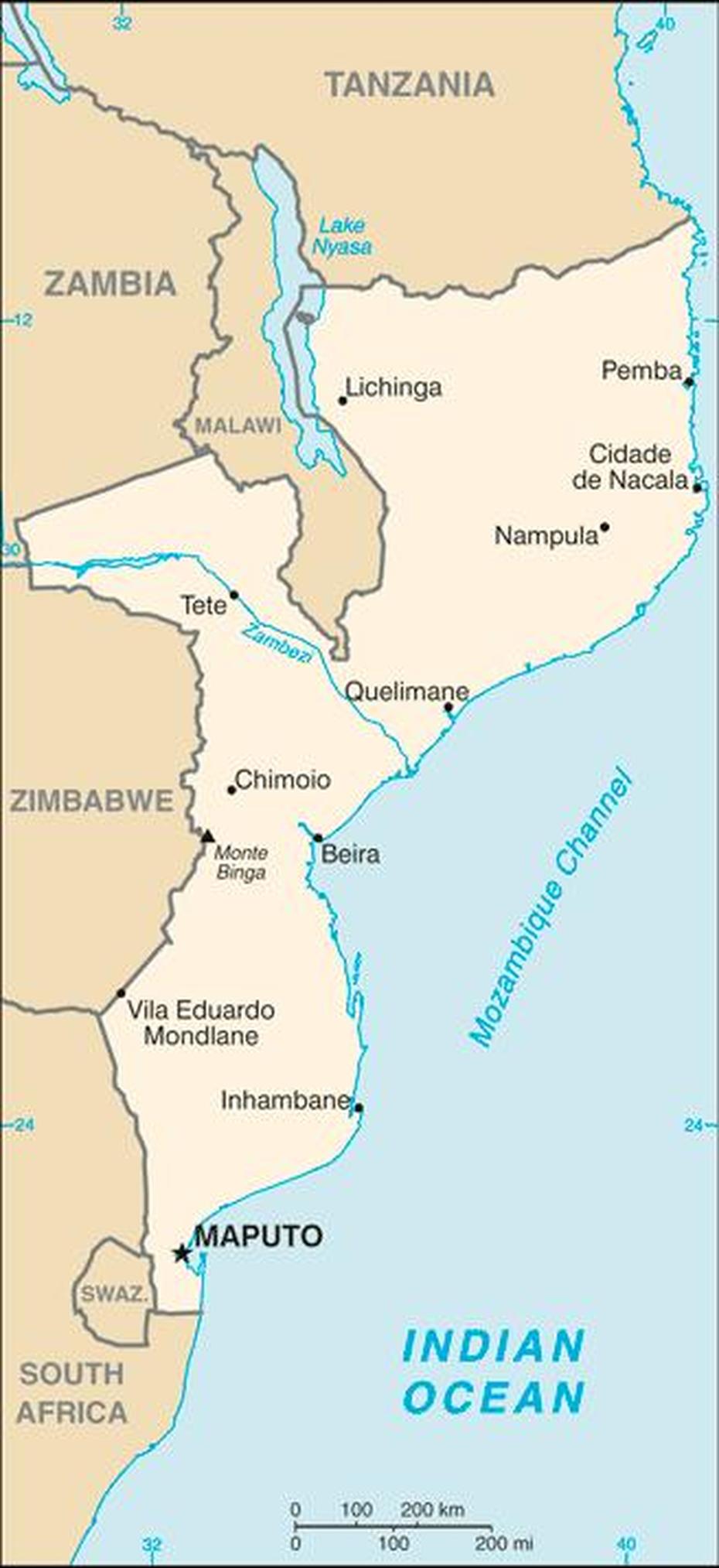 Mozambique Map (Political) – Worldometer, Namaacha, Mozambique, Mozambique Terrain, Mozambique Mountains