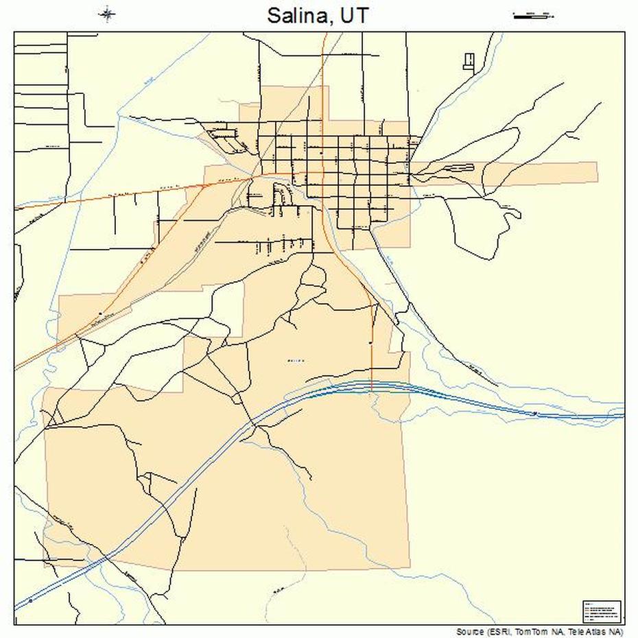 Salina Utah Street Map 4965880, Salina, United States, Salina Kansas, Carmel Valley California