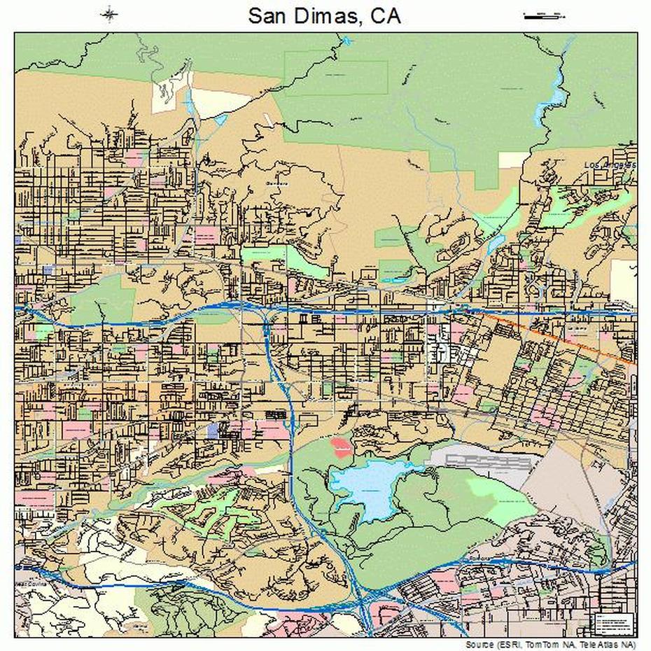 San Dimas California Street Map 0666070, San Dimas, United States, Downtown San Dimas, City Of San Dimas