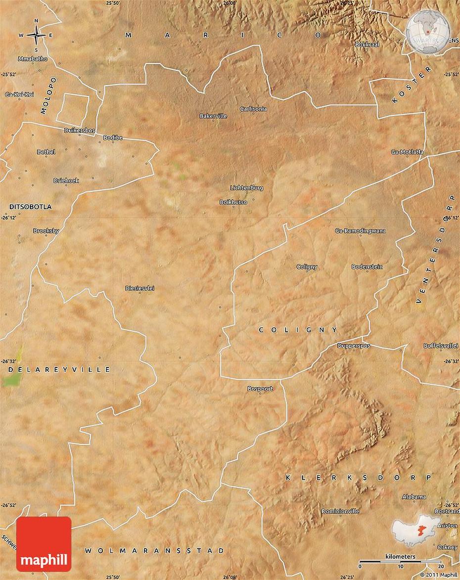 Satellite Map Of Lichtenburg, Lichtenburg, South Africa, Lichtenburg Town, Lichtenburg Burns