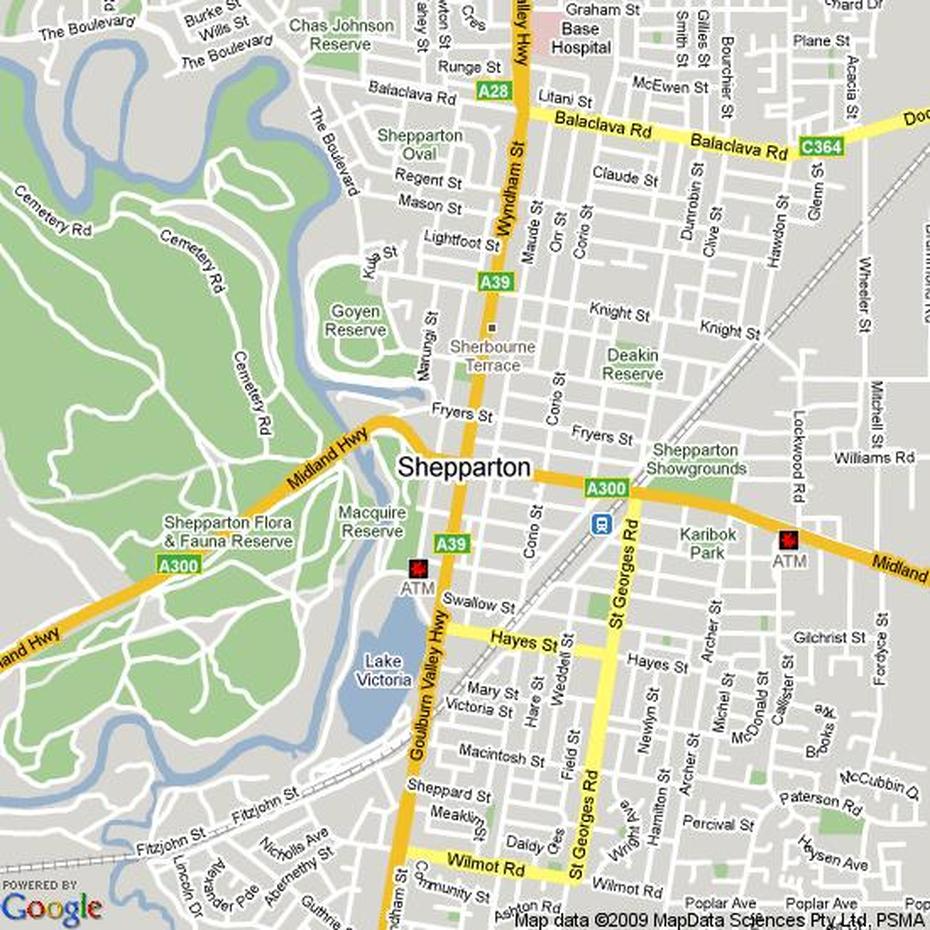Shepparton Map And Shepparton Satellite Image, Shepparton, Australia, Greater Shepparton, Bendigo Australia