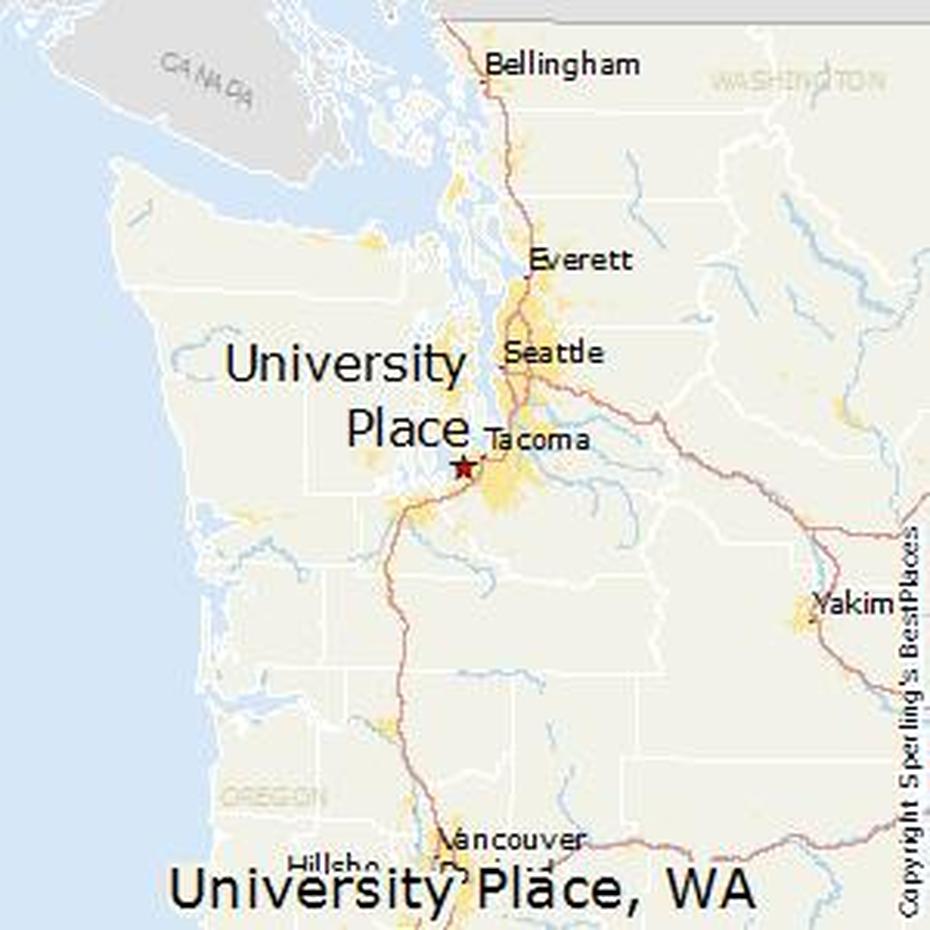 United States  With State Names, United States  View, University Place, University Place, United States