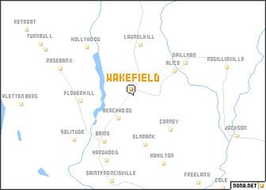 Wakefield (United States – Usa) Map – Nona, Wakefield, United States, Wakefield Ma, Wakefield Va