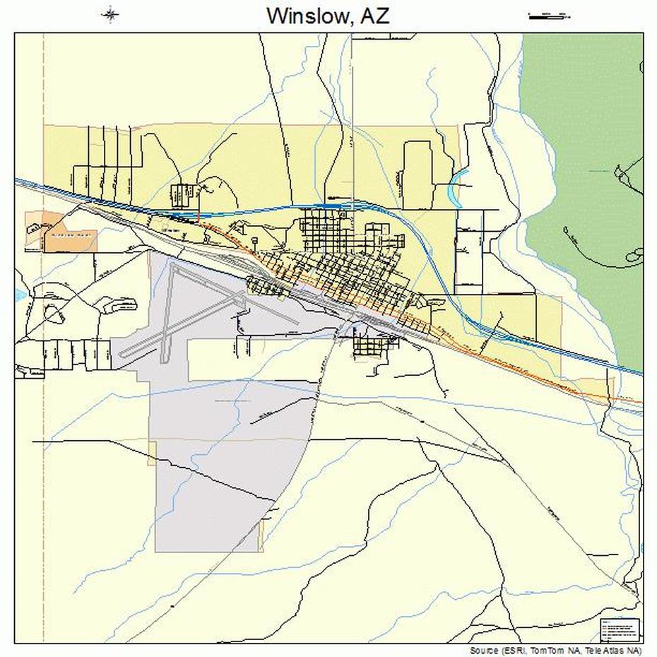 Winslow Arizona Street Map 0483930, Winslow, United States, University  Of Iowa, Fort Winslow 1892