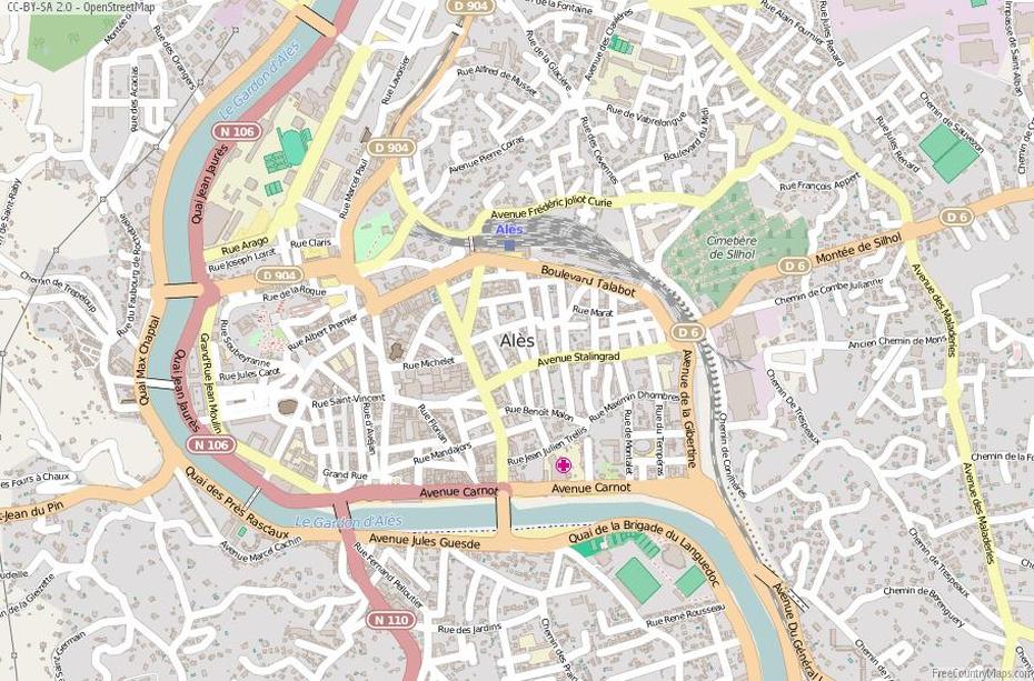 Ales Map France Latitude & Longitude: Free Maps, Alès, France, France City, Gard France