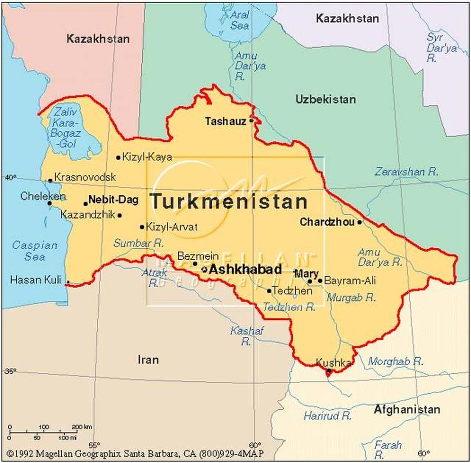 Asia  Turkmenistan, Turkmenistan Physical, Satellite Images, Ashgabat, Turkmenistan