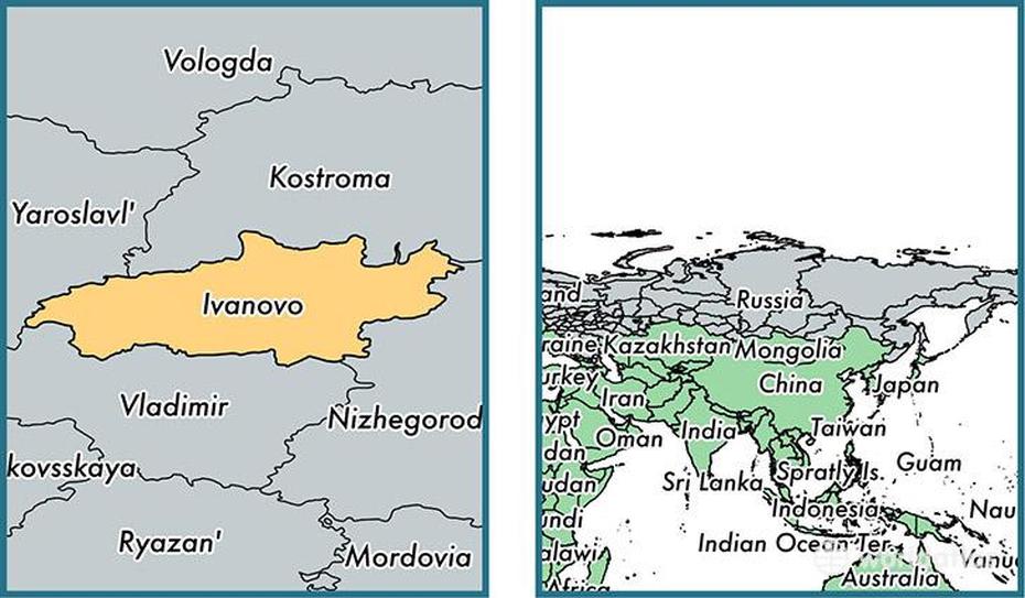 Ivanovo Oblast Administrative Region, Russia / Map Of Ivanovo Oblast …, Ivanovo, Russia, Kemerovo, Voronezh Russia