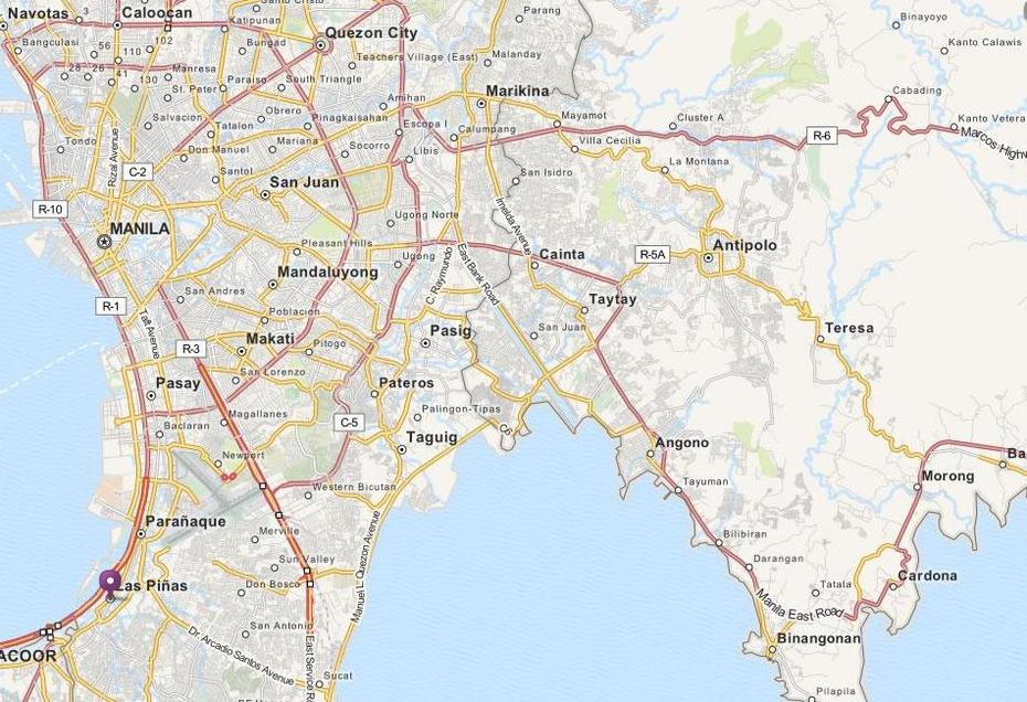 Las Pinas Map, Las Piñas City, Philippines, Paranaque City, Metro Manila Philippines