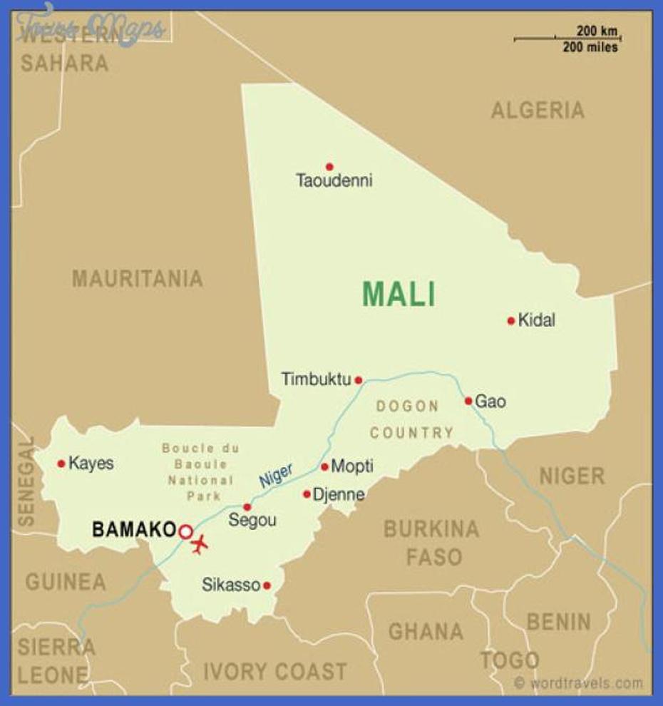 Mali Map – Toursmaps, Balandougou, Mali, Mali Africa, Mali On World