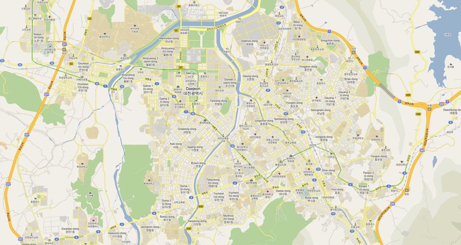 Map Of Daejeon Korea, Daejeon, South Korea, Daegu South Korea, Pyeongchang South Korea