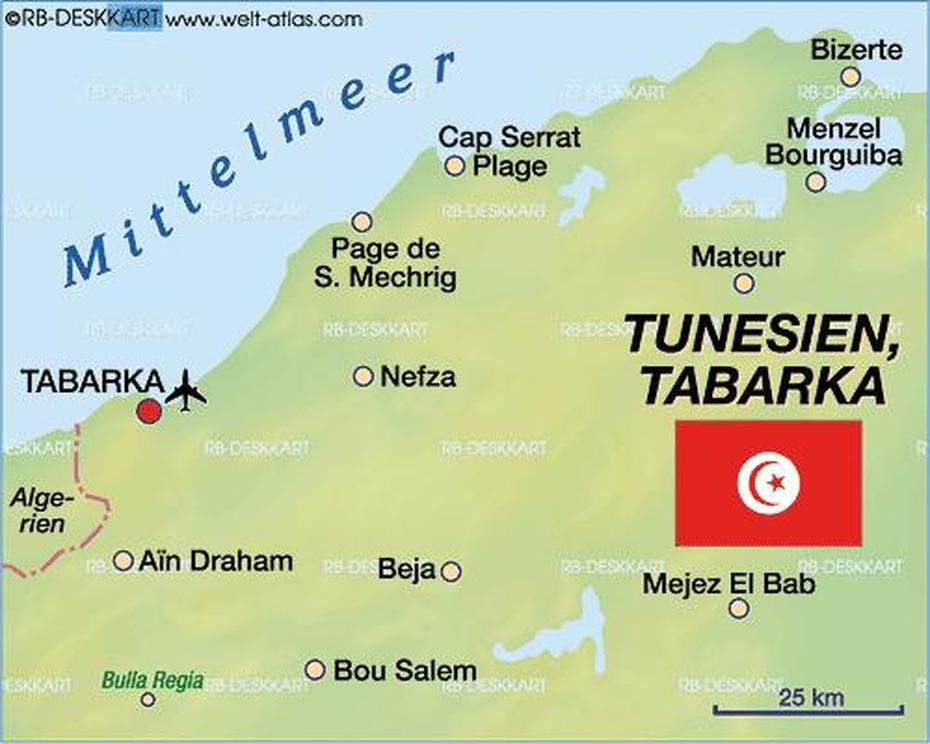 Map Of Tabarka (Region In Tunisia) | Welt-Atlas.De, Tabarka, Tunisia, Tunisia Hotels, Tunisia Beach