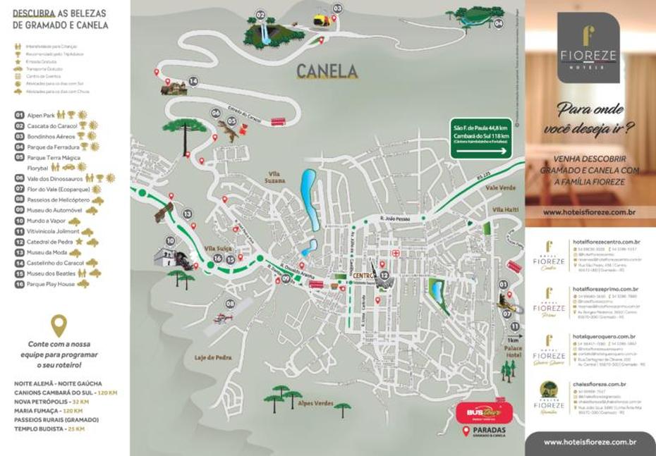 Mapa De Canela – Hoteis Fioreze, Canela, Brazil, Rio Grande Do  Sul Cities, Brazil Waterfalls