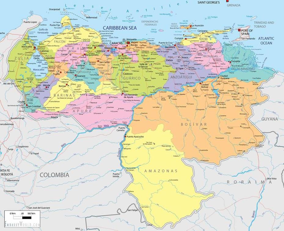Maracay Karte, Maracay, Venezuela, Potosi Venezuela, Venezuela  With Capital