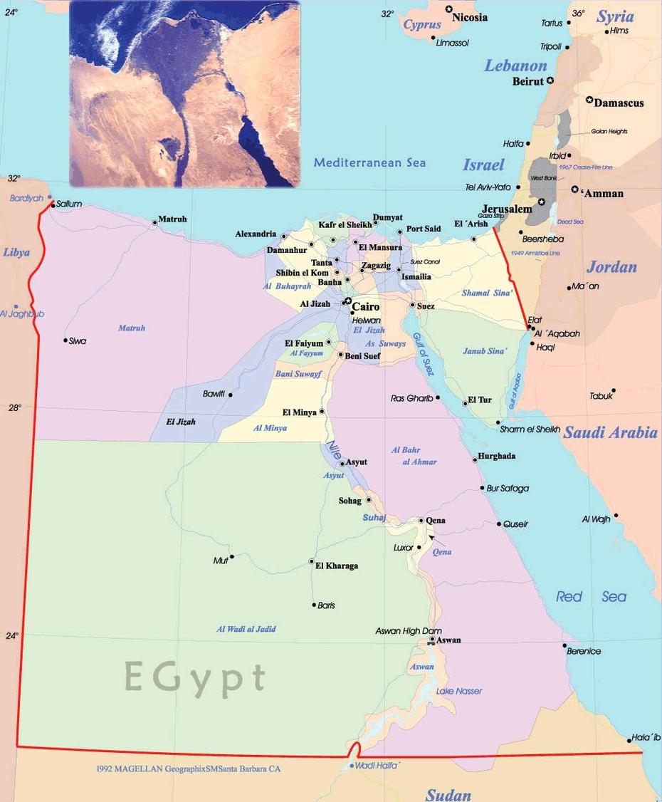 Political Maps Of Egypt, Shanawān, Egypt, Cairo, Egypt  Blank