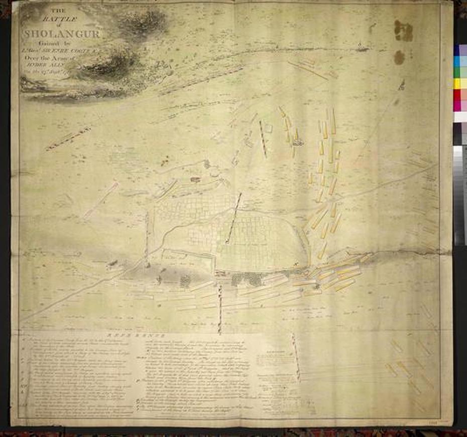 Rcin 734068 – Map Of The Battle Of Sholingur, 1781 (Sholinghur,…, Sholinghur, India, Sholinganallur, Vellore  Temple