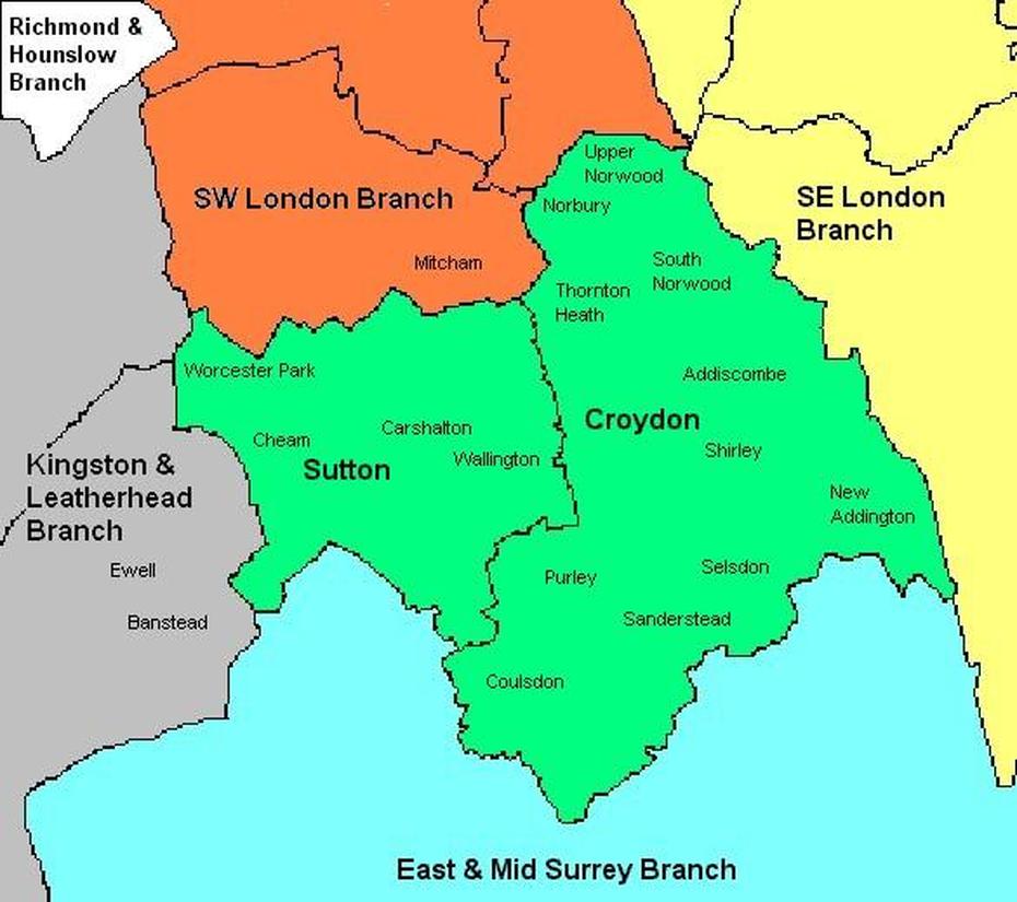 Sutton Map Region Political | Map Of London Political Regional, Sutton, United Kingdom, Marlborough England, Aldbourne  Wiltshire