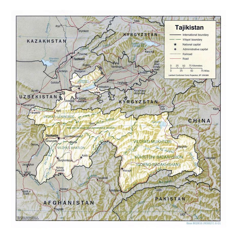 Tajikistan Capital, Tajikistan Nature, Detailed Political, Pongoz, Tajikistan