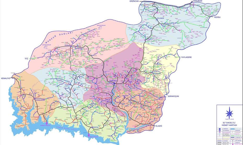 Tunceli Map, Tunceli, Turkey, Dersim, Ruzurgi