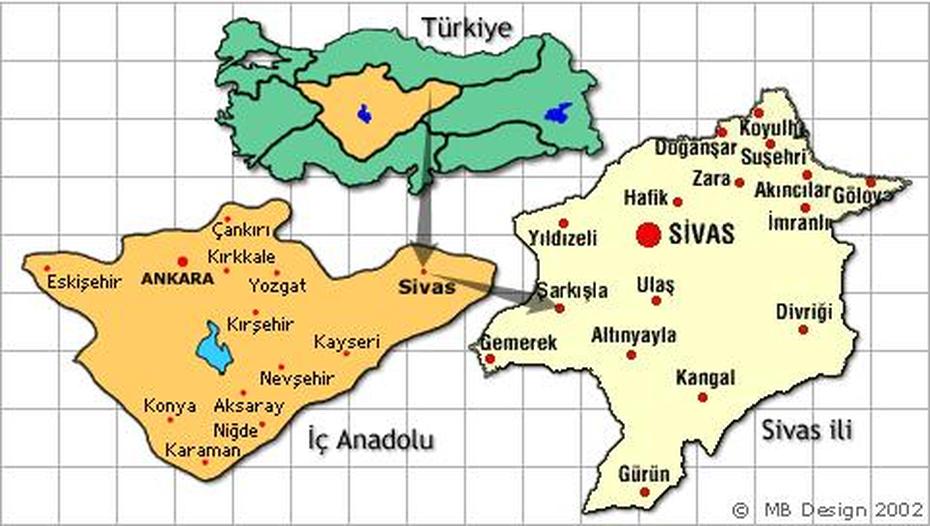 Turkey  Outline, Turkey  With Cities, Gezilecek Yerler, Şarkışla, Turkey