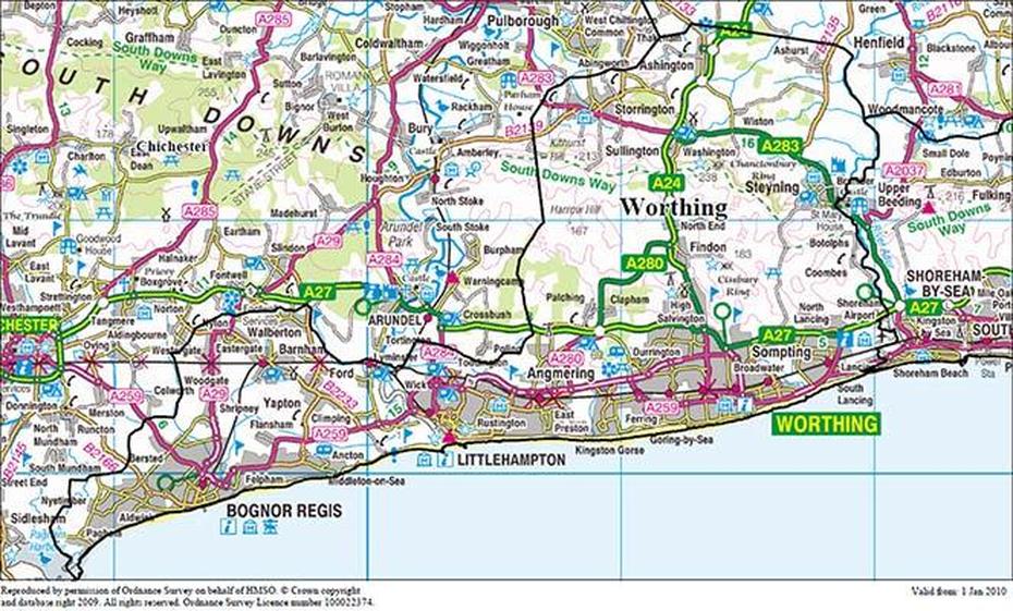 Worthing Map, Worthing, United Kingdom, Chichester England, Rochdale England